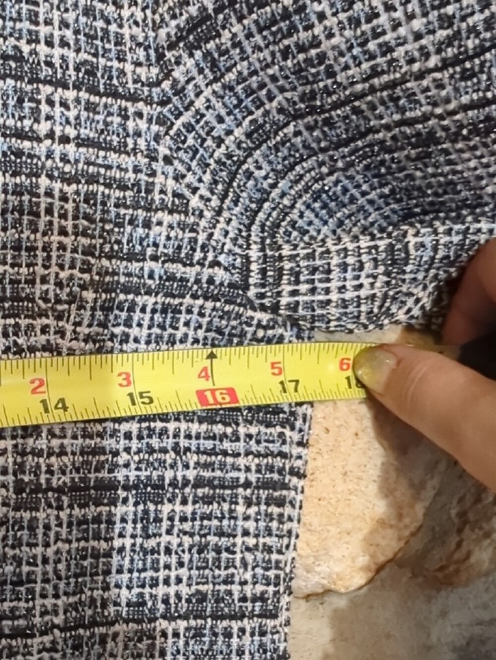 Taylor Blue and White Tweed Mini Dress - Picture 8 of 10